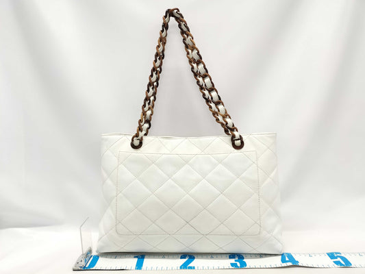 CHANEL CHANEL Matelasse Chain Tote Bag with Coco Mark Sticker and Card