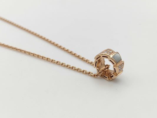 BVLGARI Serpenti Viper Shell Diamond PG Au750 11.2g Necklace