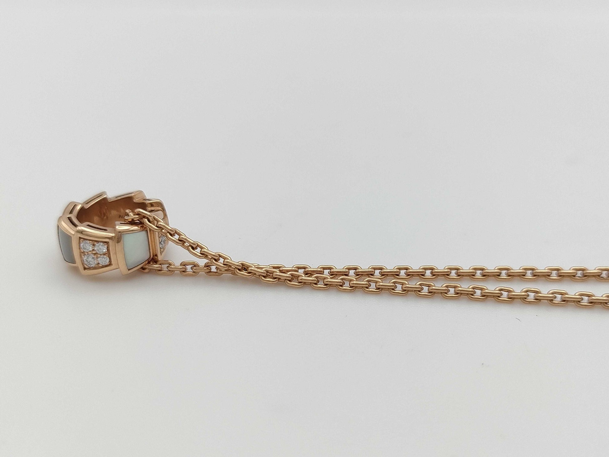 BVLGARI Serpenti Viper Shell Diamond PG Au750 11.2g Necklace