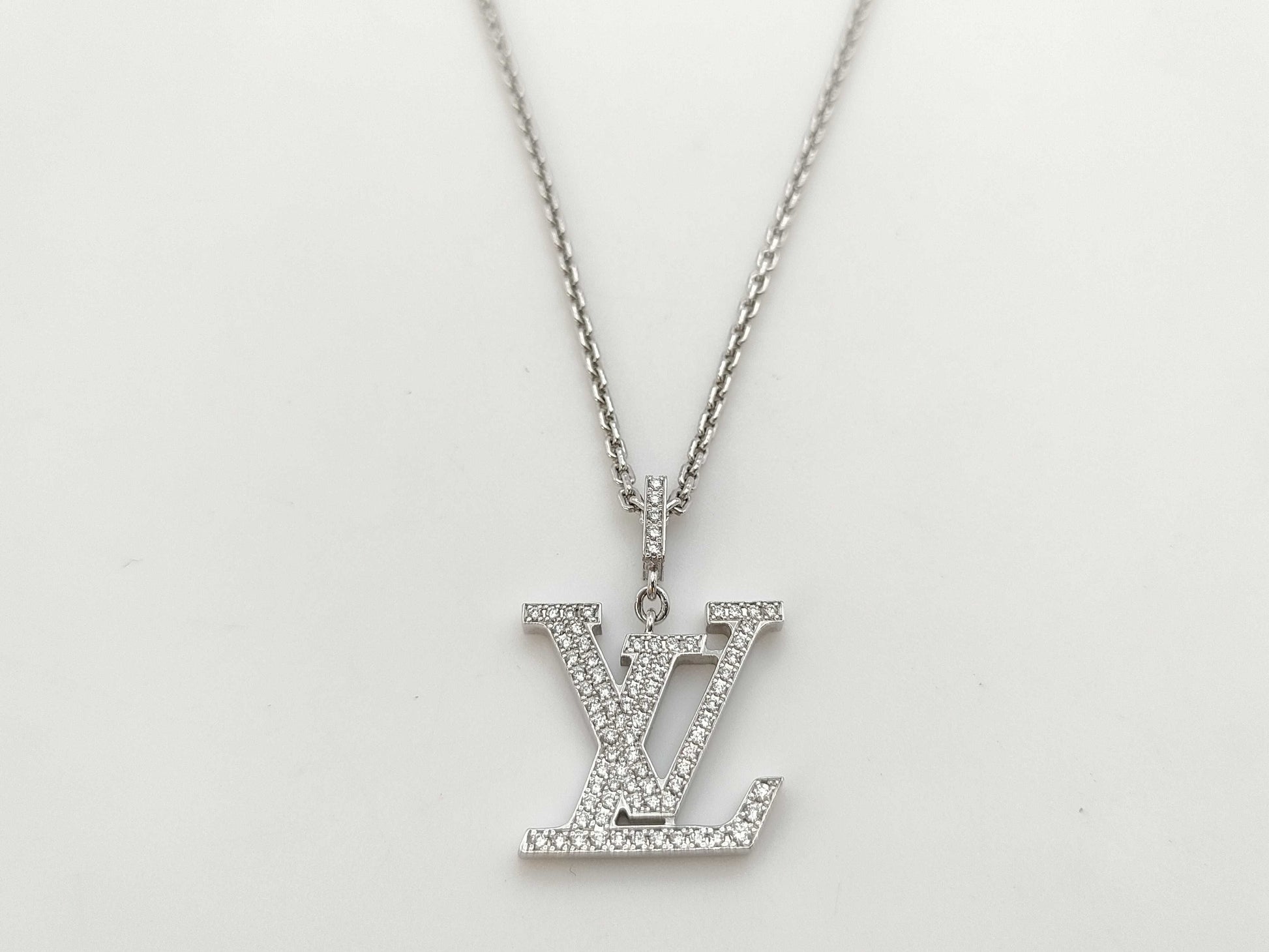 LOUIS VUITTON Pandant Tiff Diamond WG Au750 11.0g Necklace