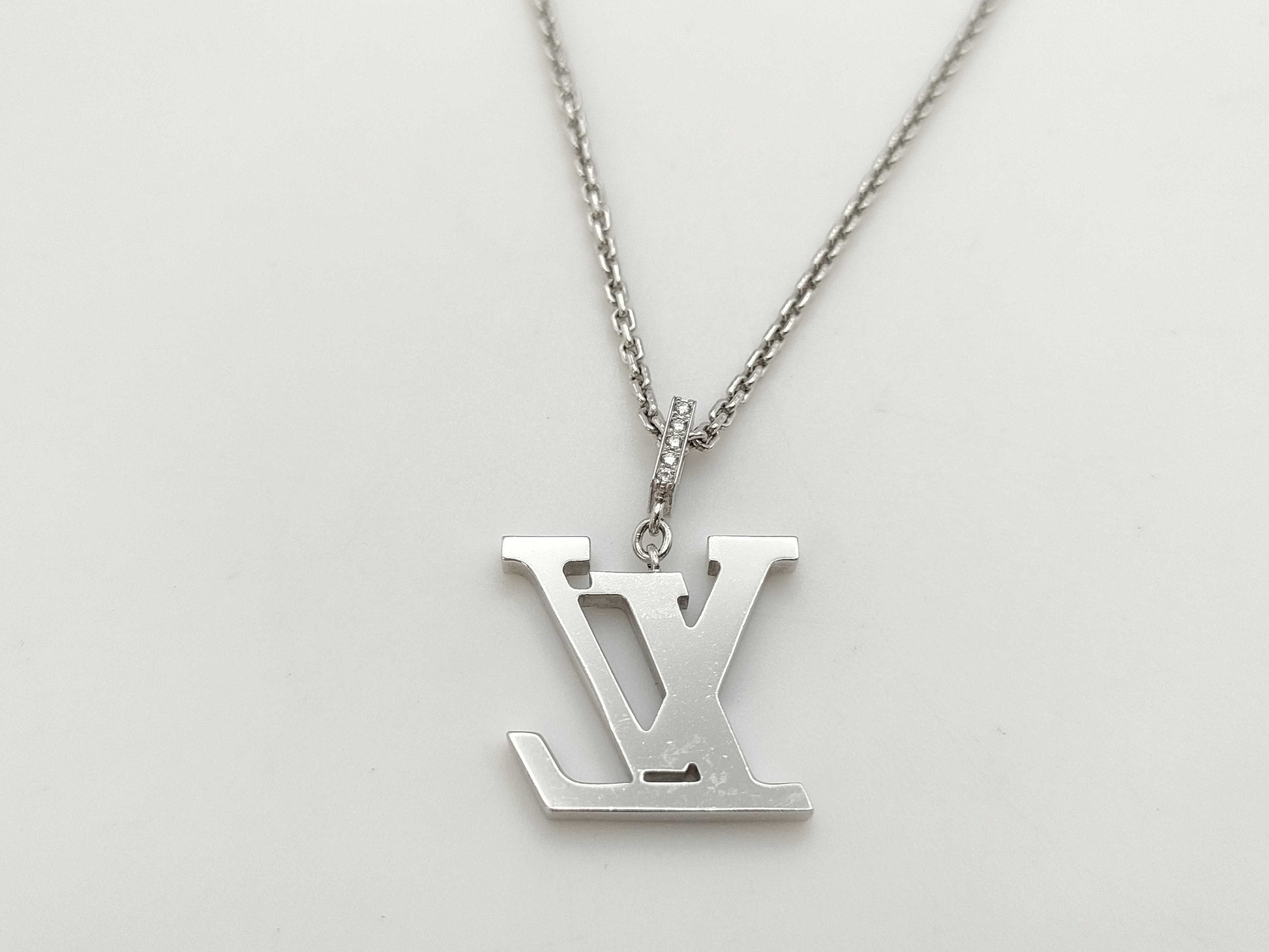LOUIS VUITTON Pandant Tiff Diamond WG Au750 11.0g Necklace