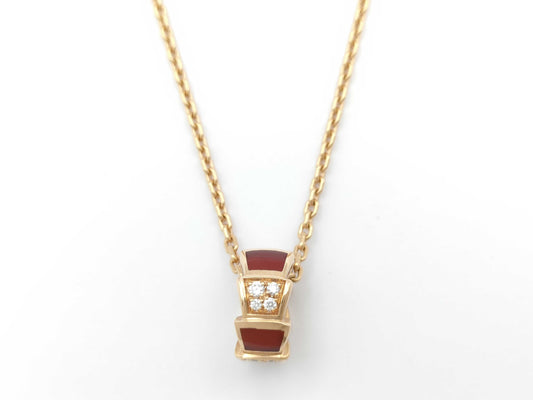 BVLGARI Serpenti Viper Carnelian Diamond PG Au750 10.9g Necklace