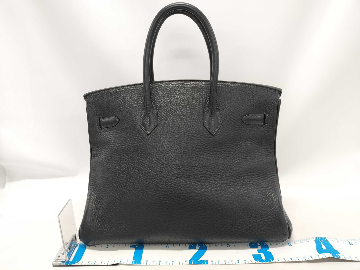 HERMES Taurillon Birkin 35 Blue Indigo with Sterling Silver Hardware and G Stamp
