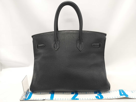 HERMES Taurillon Birkin 35 Blue Indigo with Sterling Silver Hardware and G Stamp