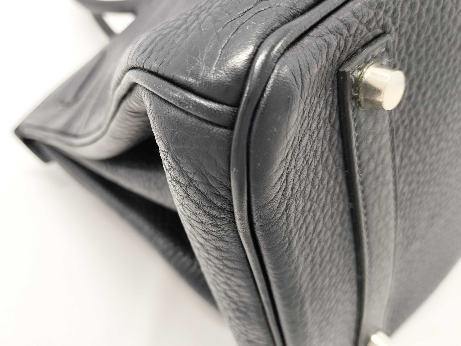 HERMES Taurillon Birkin 35 Blue Indigo with Sterling Silver Hardware and G Stamp
