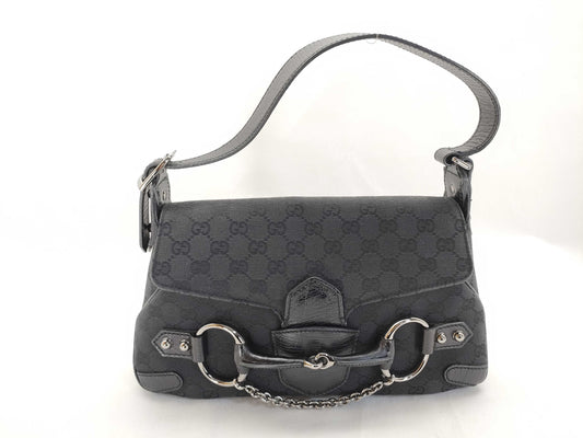 GUCCI GG Canvas Horsebit One-Shoulder Bag Shoulder Bag
