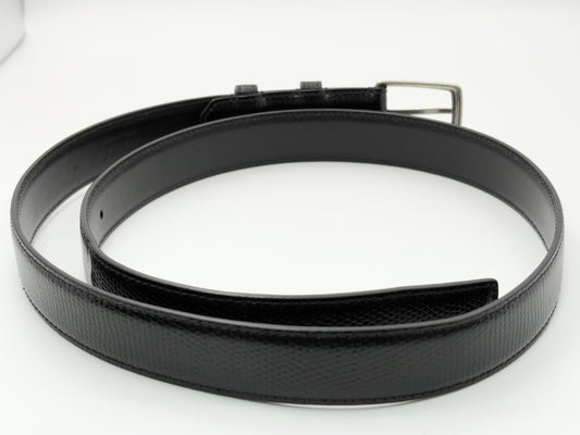 CELINE Lizard Embossed Leather Belt 85 Black Belt