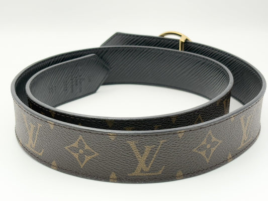LOUIS VUITTON M9935 Santur LV Circle Reversible Monogram/Epi Leather Belt 80/32 PVC/Leather Black/Brown AC3169 Belt