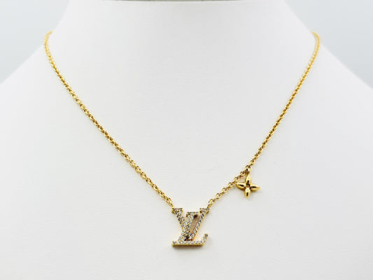 LOUIS VUITTON M00596 Collier LV Iconic Gold Rhinestone Necklace VA0233