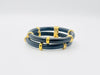 CHANEL Double Double Leather Bangle with Rice 29 Black x Gold Bracelet Bangle