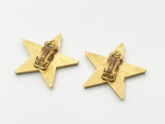 CHANEL Coco Mark Star 01P Orange Earrings