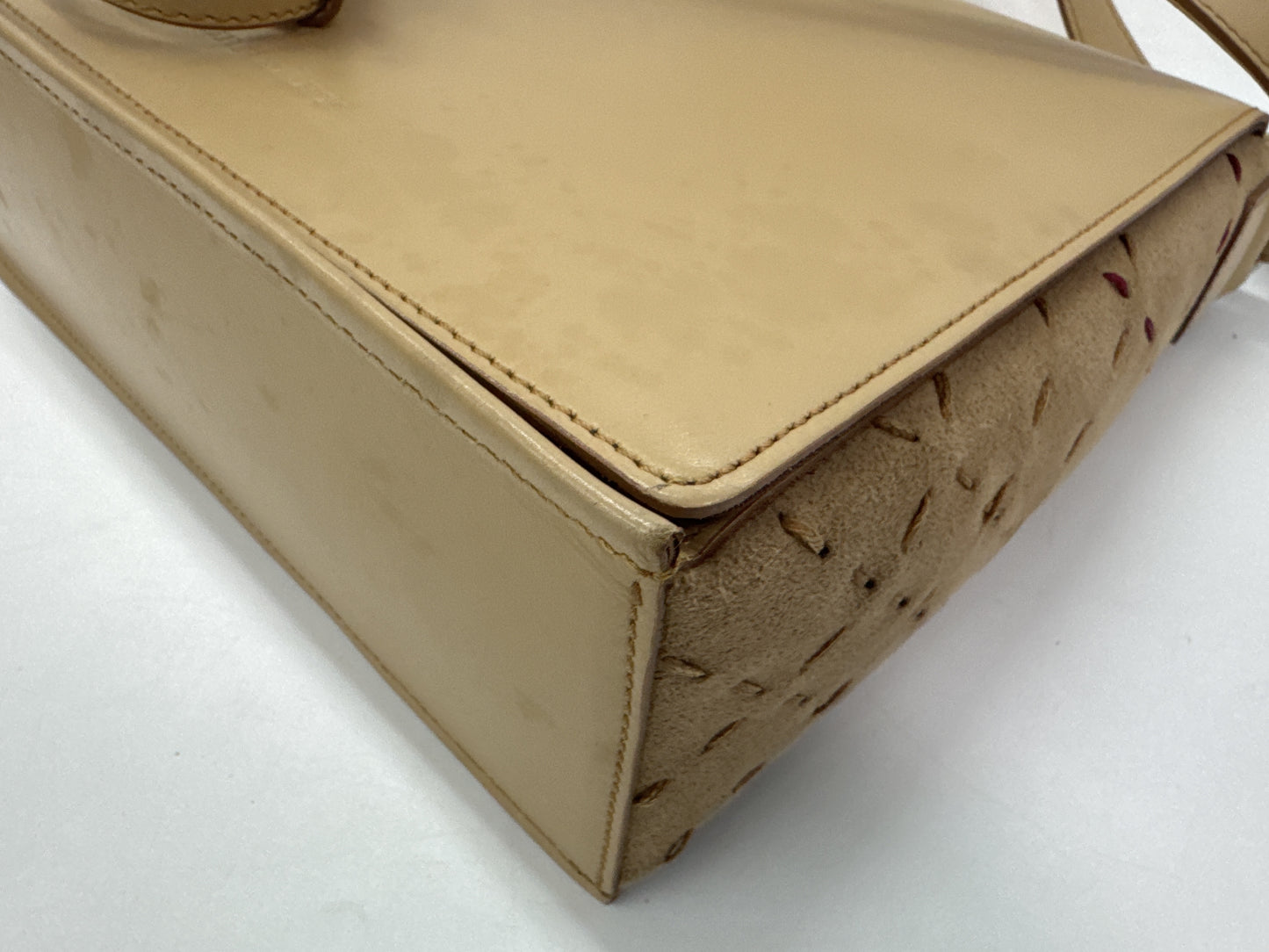 BURBERRY Leather Shoulder Bag with Check Pattern on Both Sides