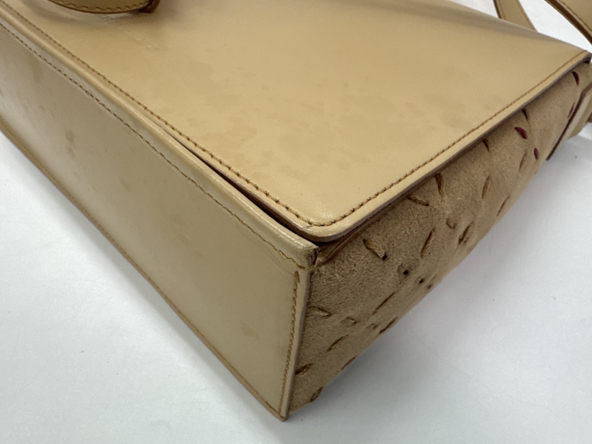 BURBERRY Leather Shoulder Bag with Check Pattern on Both Sides