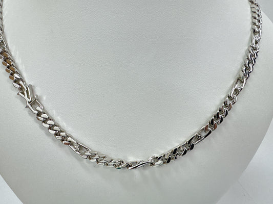 LOUIS VUITTON Louis Vuitton M02248 AK3234 LV Figaro Silver Necklace