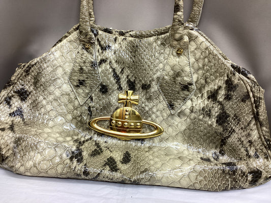 Vivienne Westwood Large Orb Mark Python-Style Boston Bag Boston Bag