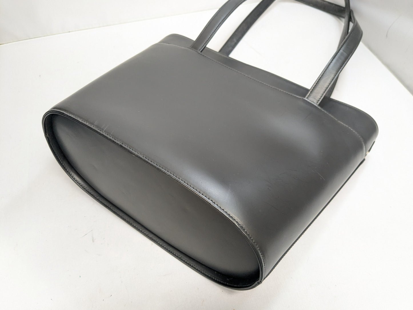 BURBERRY Leather Check Tote Bag