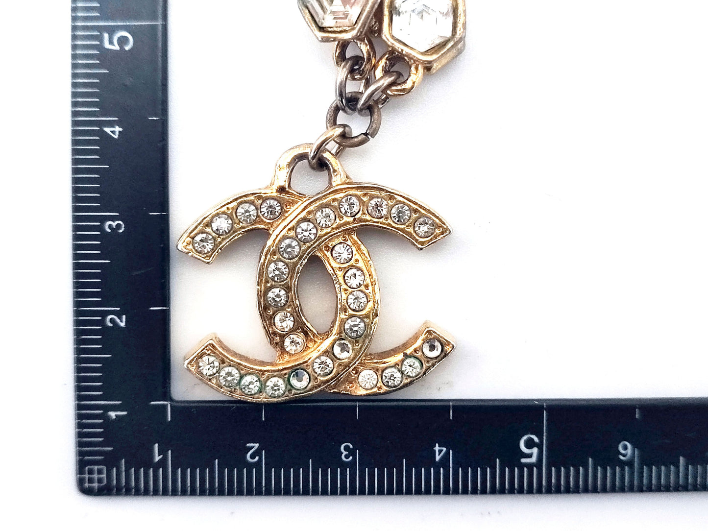 CHANEL Coco Mark Rhinestone Necklace Necklace