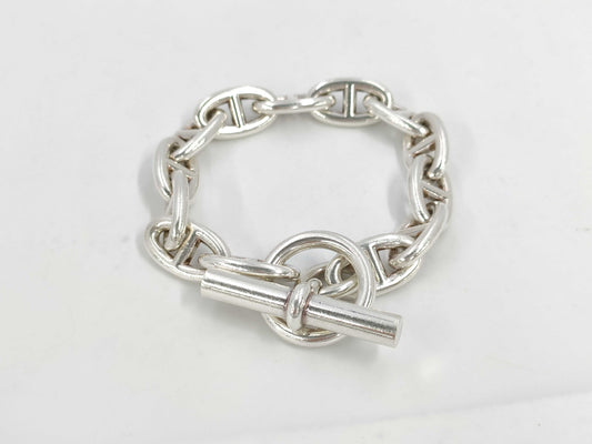 HERMES Schone Dunkle GM 13 Frames 72g SV925 Bracelet Bracelet Bangle