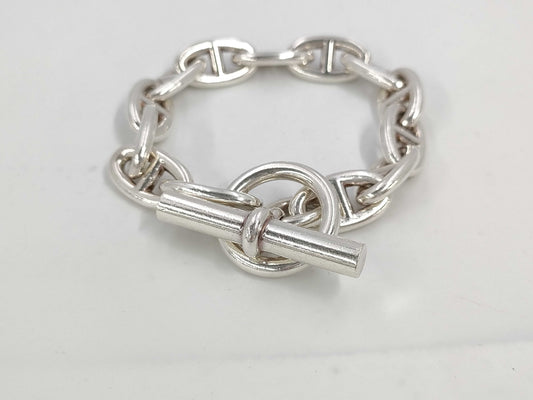 HERMES Schone Dunkle GM 13 Frames 72g SV925 Bracelet Bracelet Bangle
