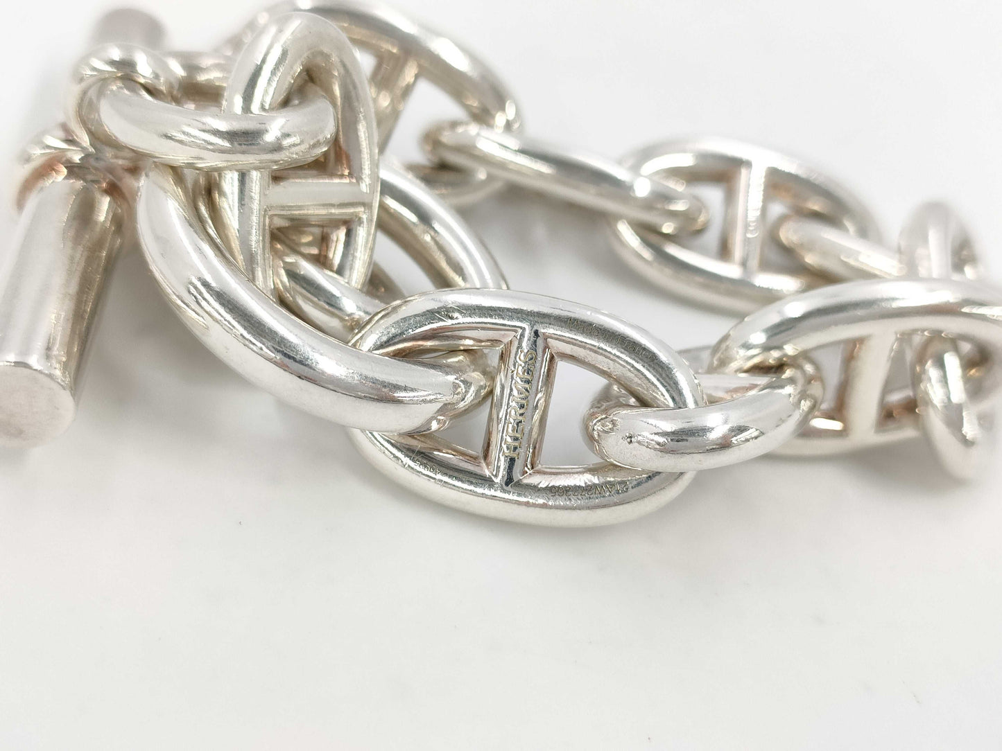HERMES Schone Dunkle TGM 11 Frames 106.4g SV925 Bracelet Bracelet Bangle