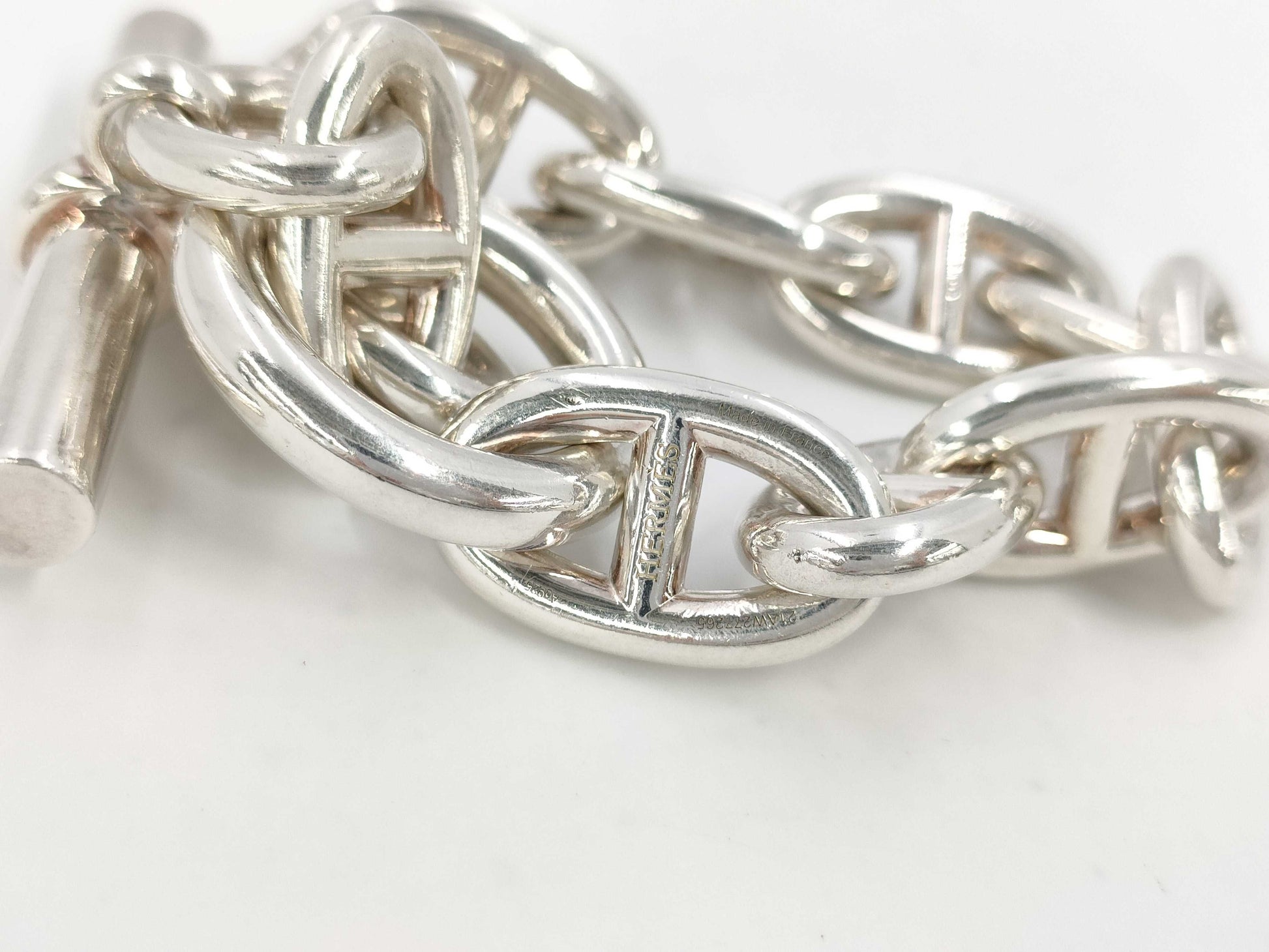 HERMES Schone Dunkle TGM 11 Frames 106.4g SV925 Bracelet Bracelet Bangle