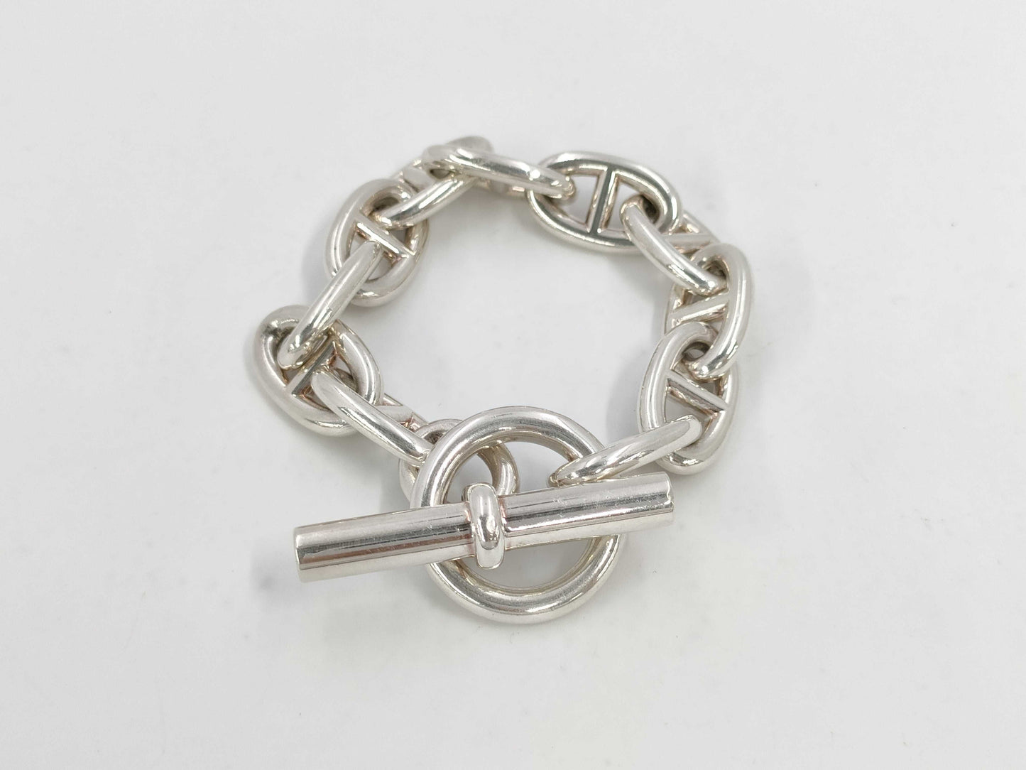 HERMES Schone Dunkle TGM 11 Frames 106.4g SV925 Bracelet Bracelet Bangle