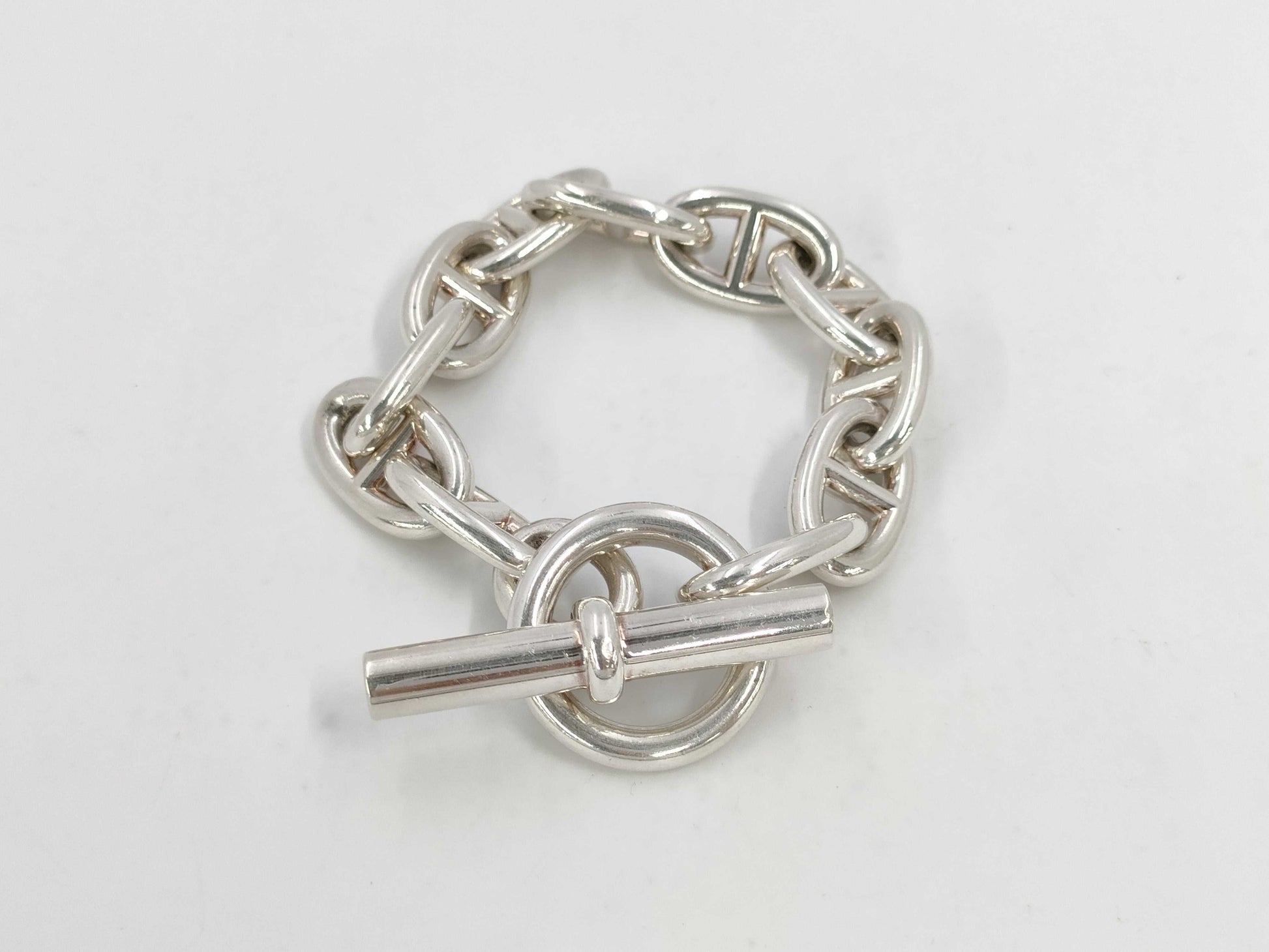 HERMES Schone Dunkle TGM 11 Frames 106.4g SV925 Bracelet Bracelet Bangle
