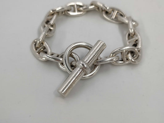 HERMES Chene Dunkle MM 16 Frames 58.4g SV925 Bracelet Bracelet Bangle