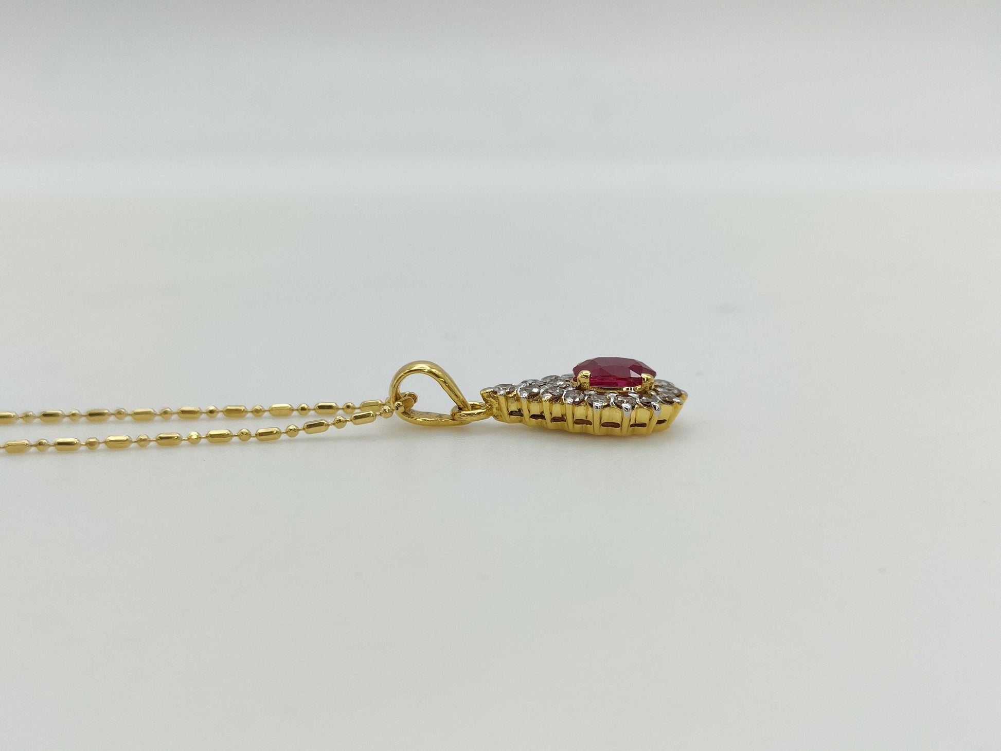 Colored Stone Diamond K18/750 3.8g Necklace