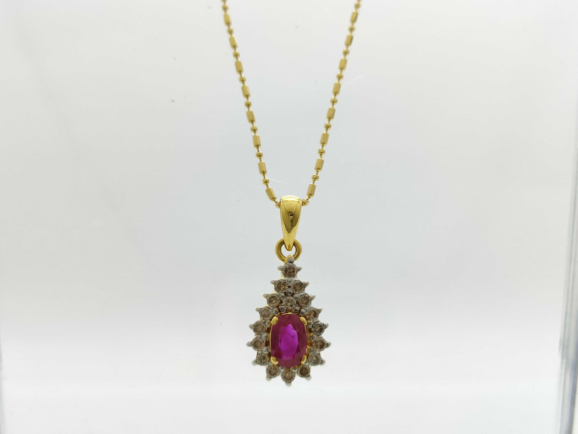Colored Stone Diamond K18/750 3.8g Necklace