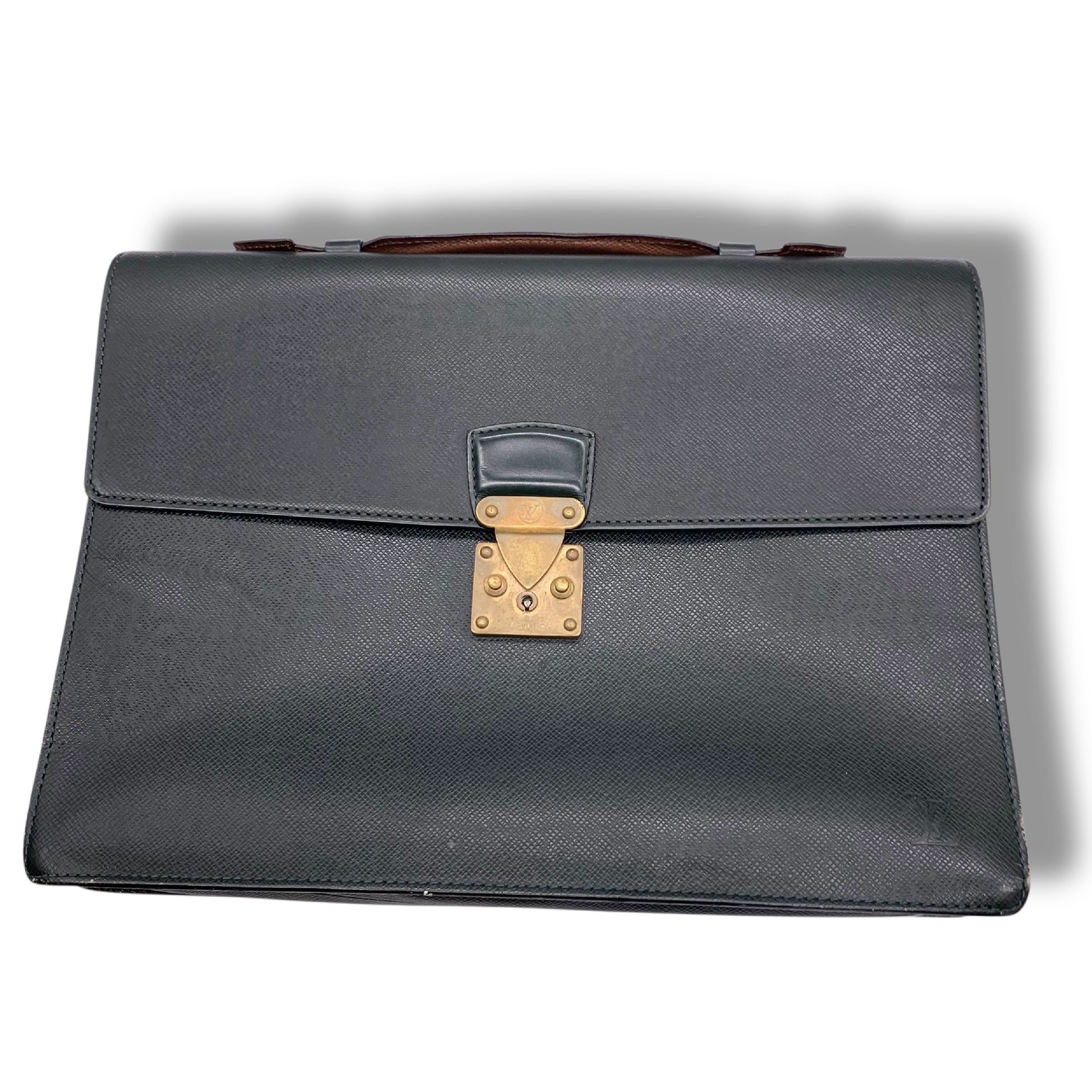 LOUIS VUITTON Taiga Monogram Business Bag 3-Piece Set