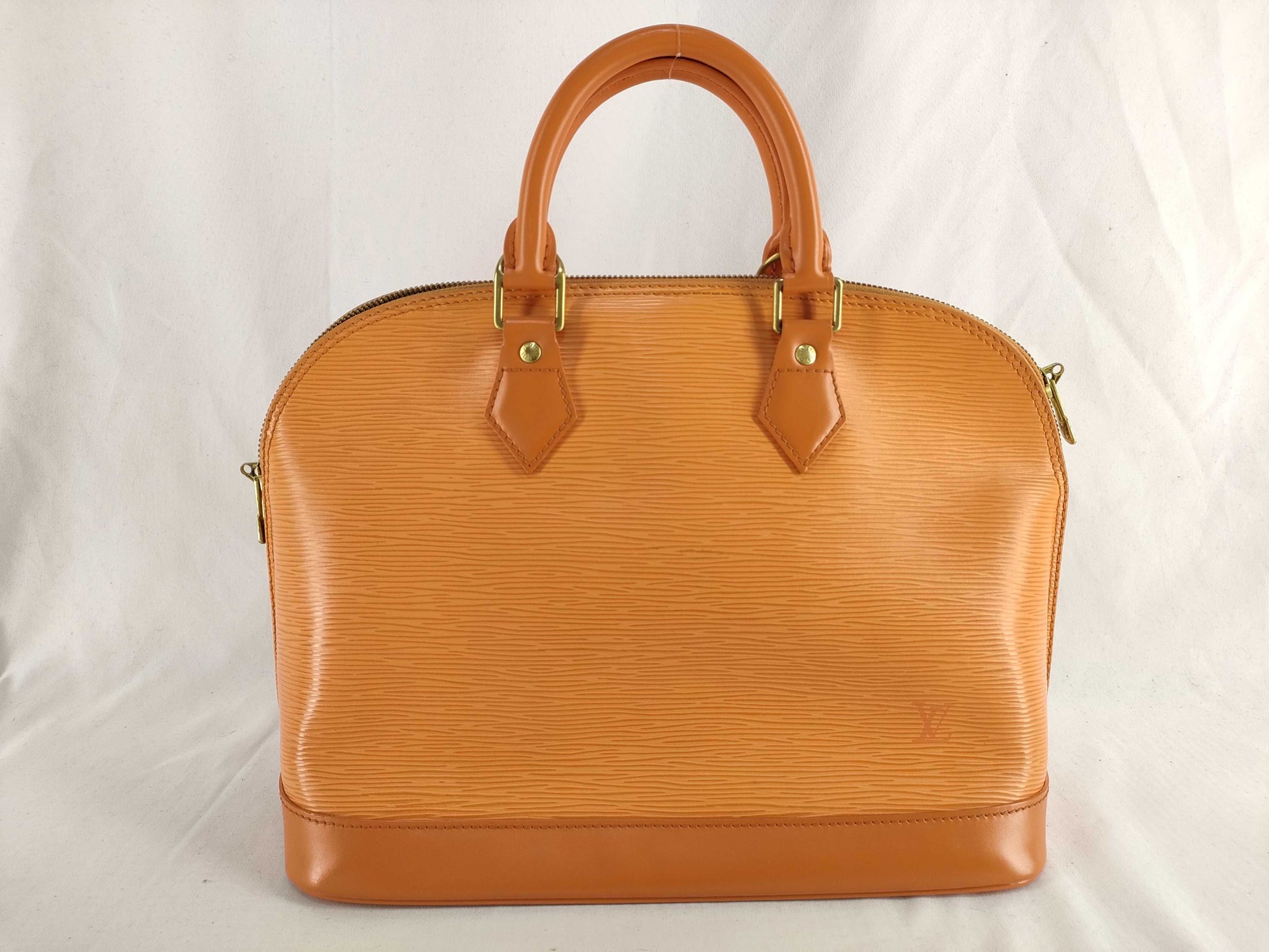 LOUIS VUITTON Epi LV Alma Handbag Pimon Orange Leather Women's Handbag