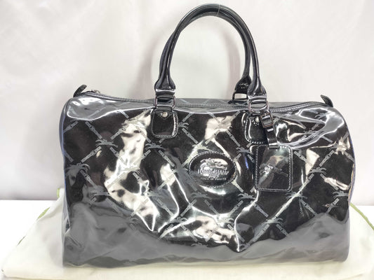 LONG CHAMP LONG CHAMP Enamel Boston Bag Black Boston Bag