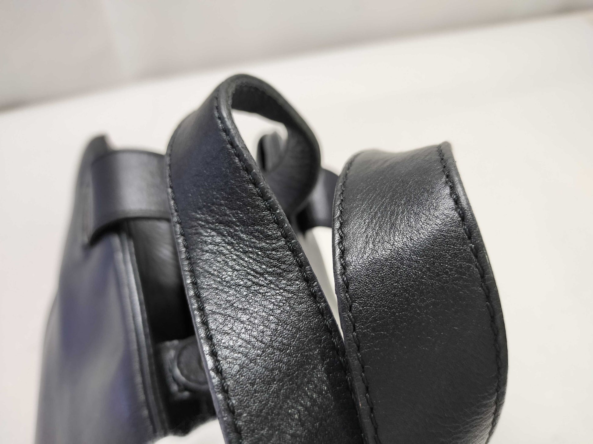 CELINE Celine Circle Logo Handbag Leather Black Handbag