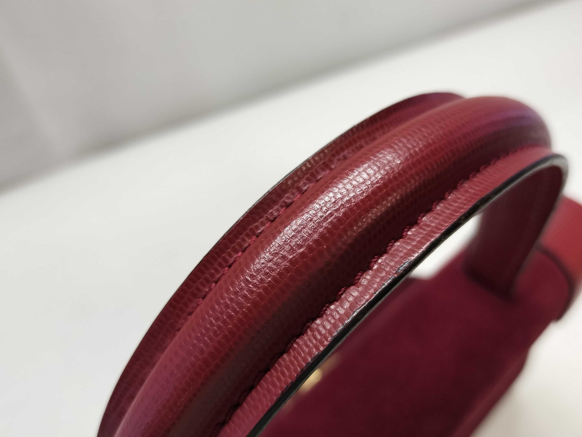 CELINE Celine Suede Top Handle Bag 2way Storage Bag Red Handbag