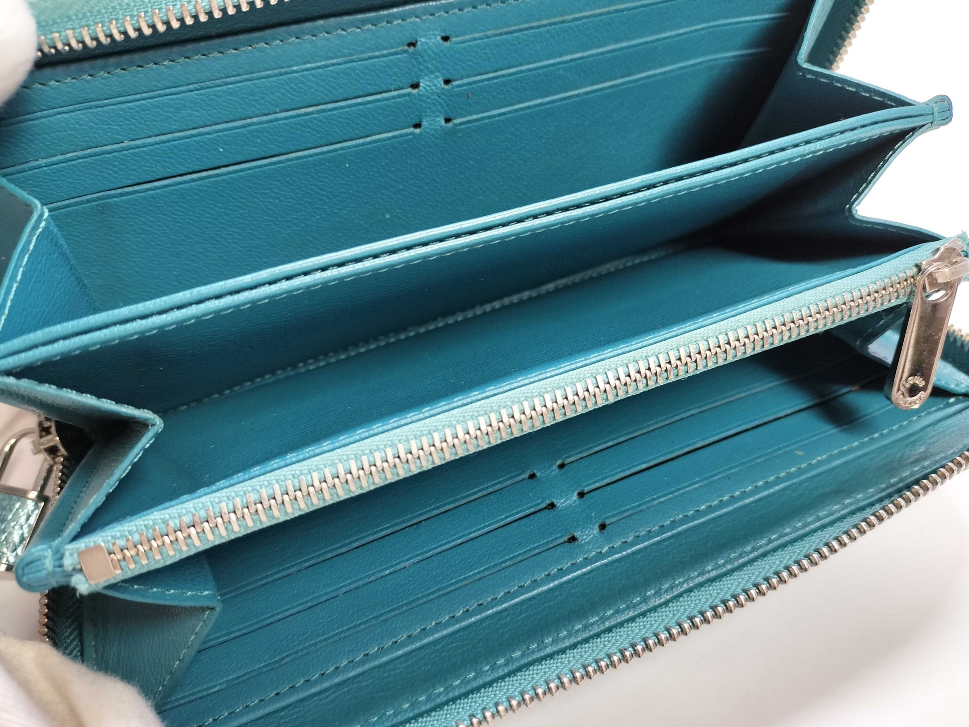 LOUIS VUITTON Louis Vuitton Metallized Blue Lizard Monogram Zippy Wallet Long Wallet Wallet