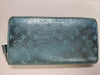LOUIS VUITTON Louis Vuitton Metallized Blue Lizard Monogram Zippy Wallet Long Wallet Wallet