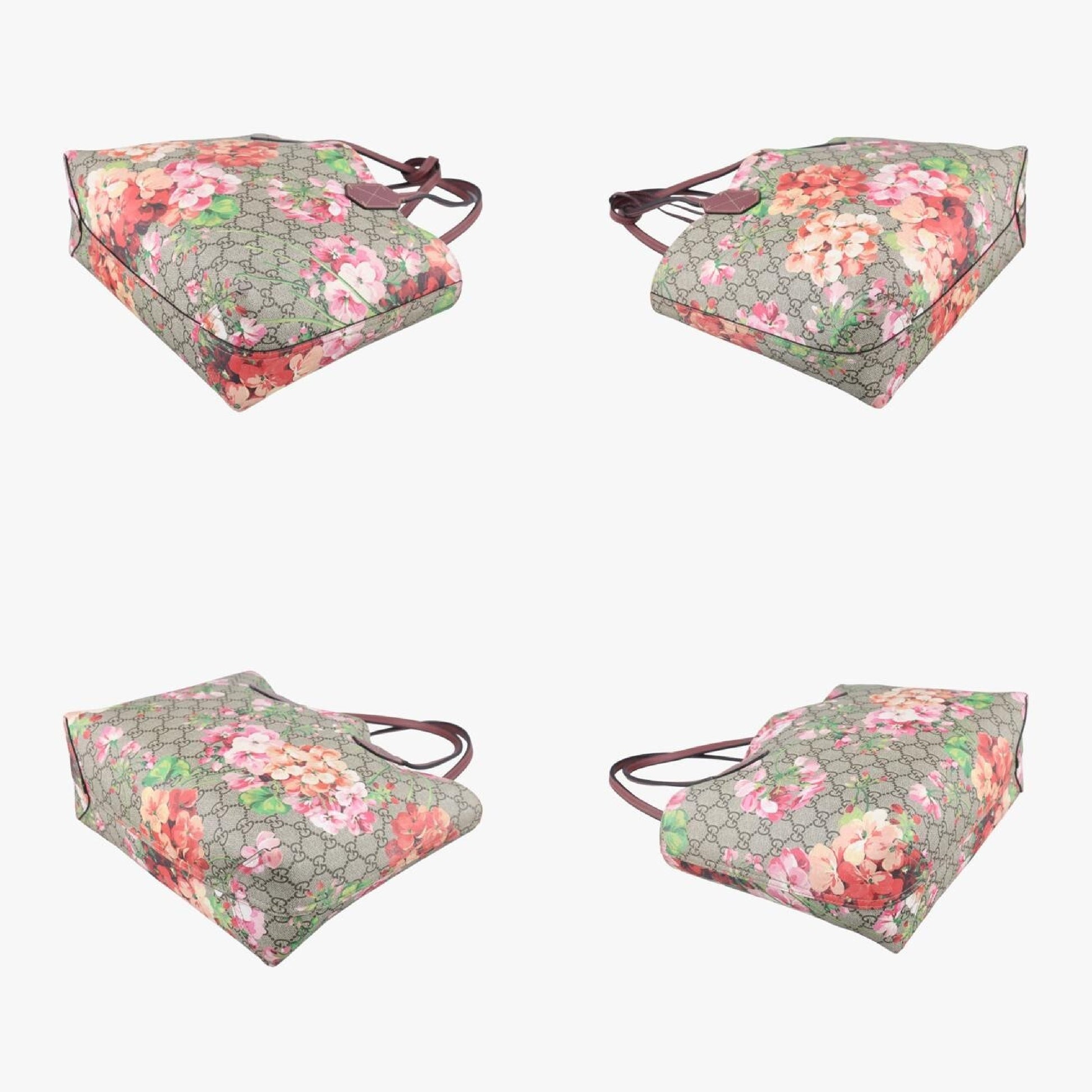 GUCCI GG Blooms Beige x Multicolor PVC Coated Canvas Handbag