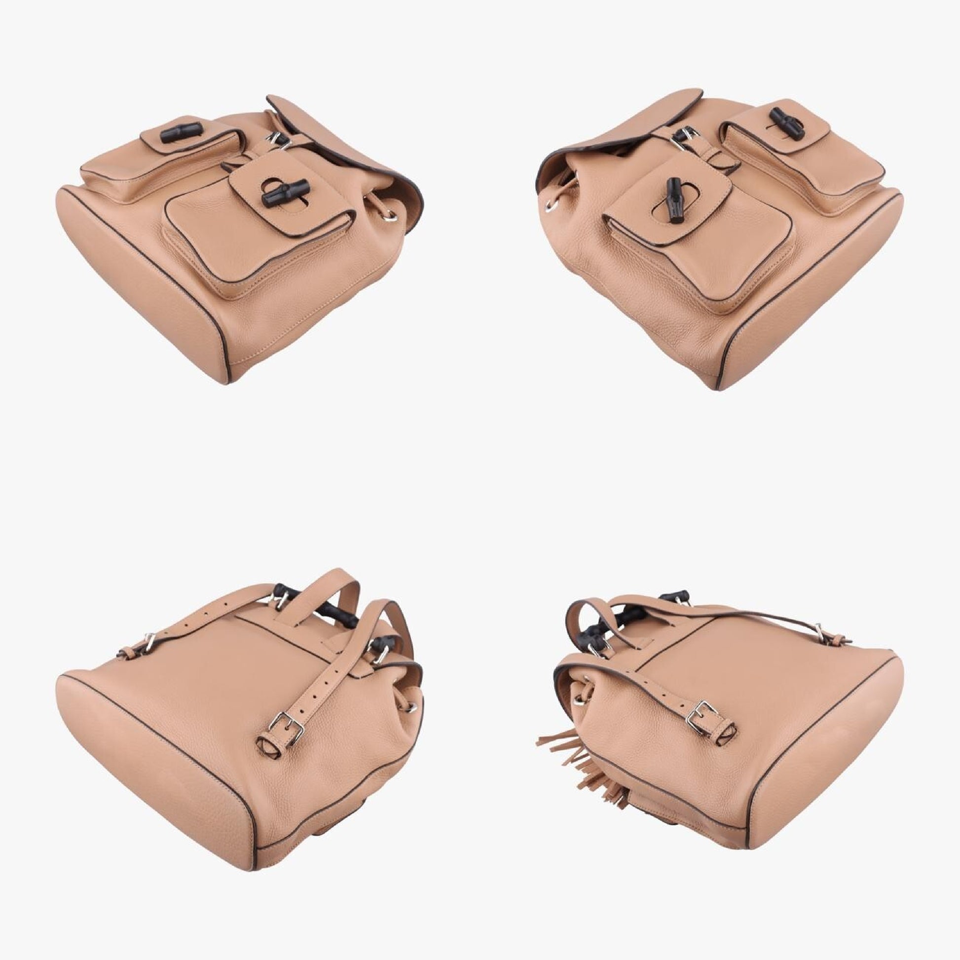 GUCCI Bamboo Beige Leather 370833E018403136 Rucksack