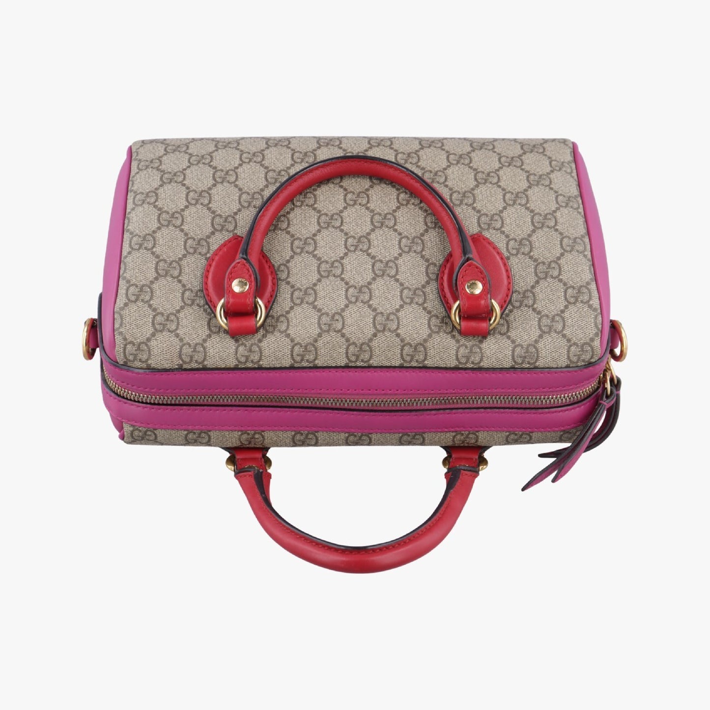 GUCCI GG Supreme Beige x Red x Pink PVC Coated Canvas 409529I019122943 Handbag