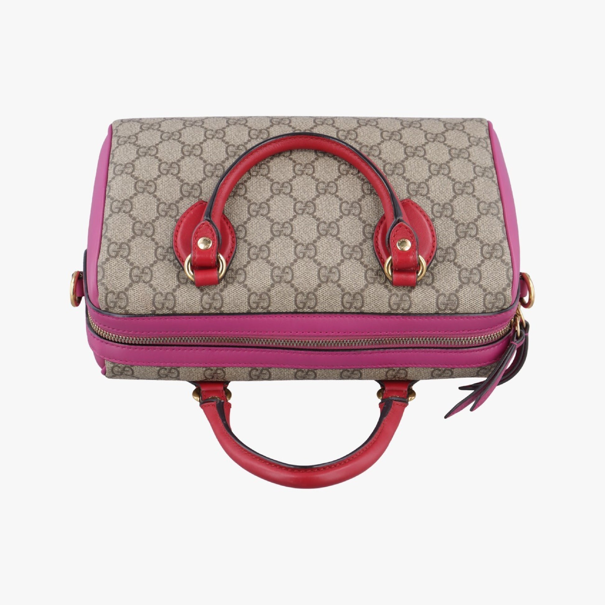GUCCI GG Supreme Beige x Red x Pink PVC Coated Canvas 409529I019122943 Handbag