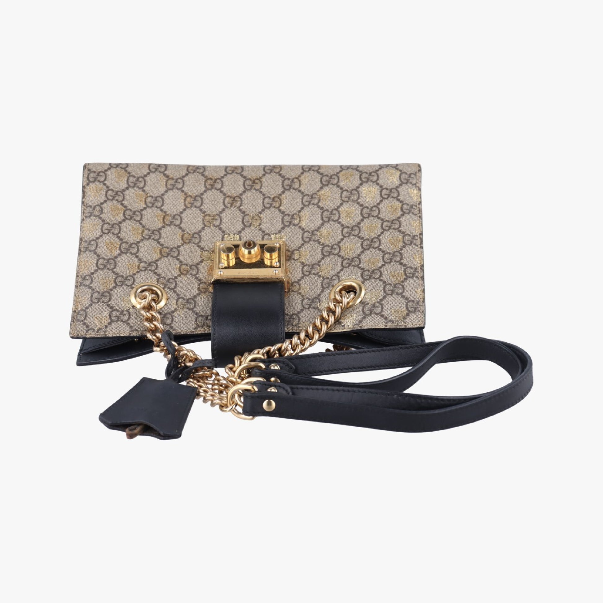 GUCCI Padlock Beige x Multicolor PVC Coated Canvas 498156G027658548 Shoulder Bag