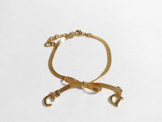Dior DIOR Dior Choker Ribbon CD Logo Silver Bracelet/Bangle