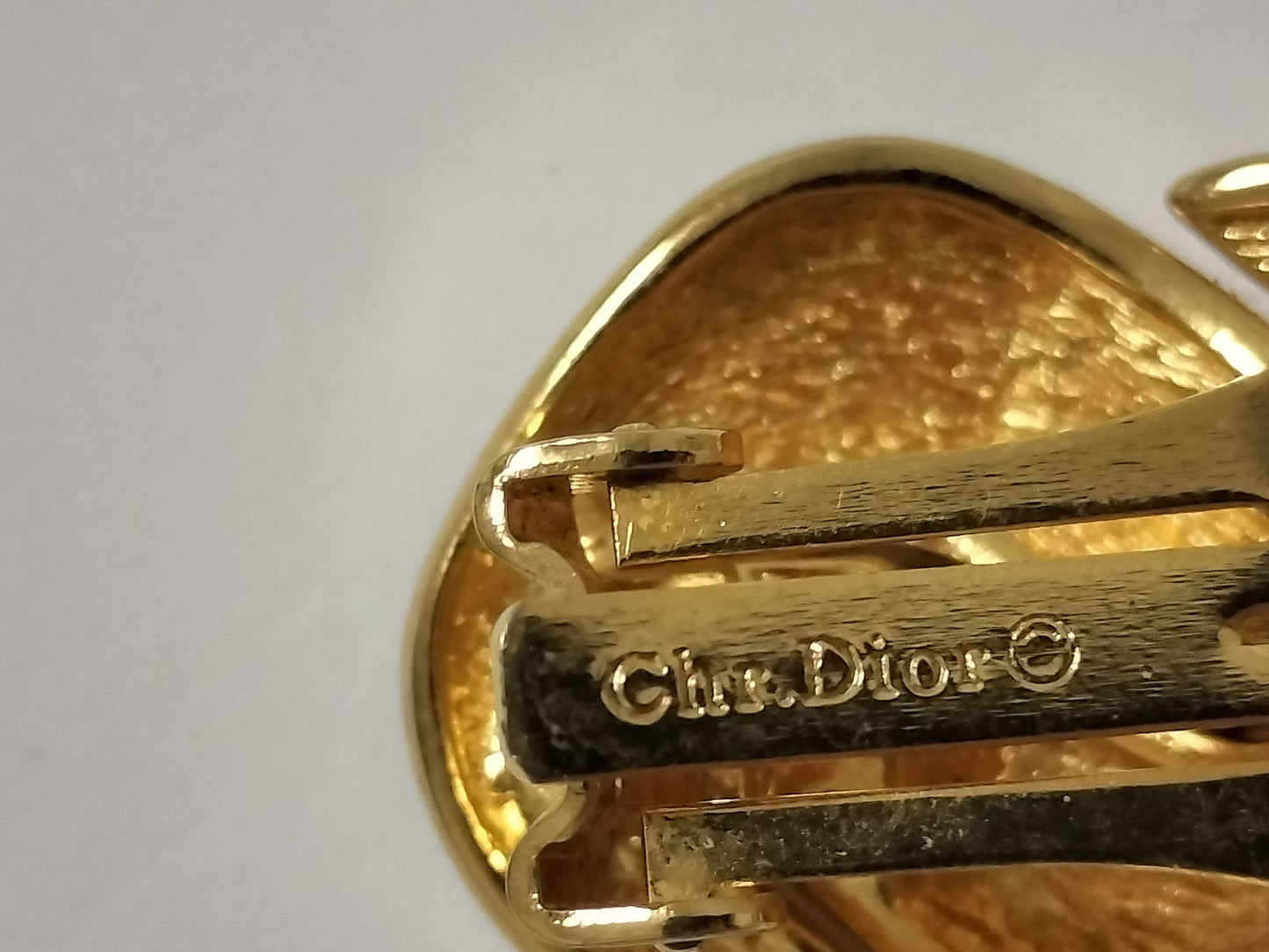 Dior Logo Gold Heart Earrings