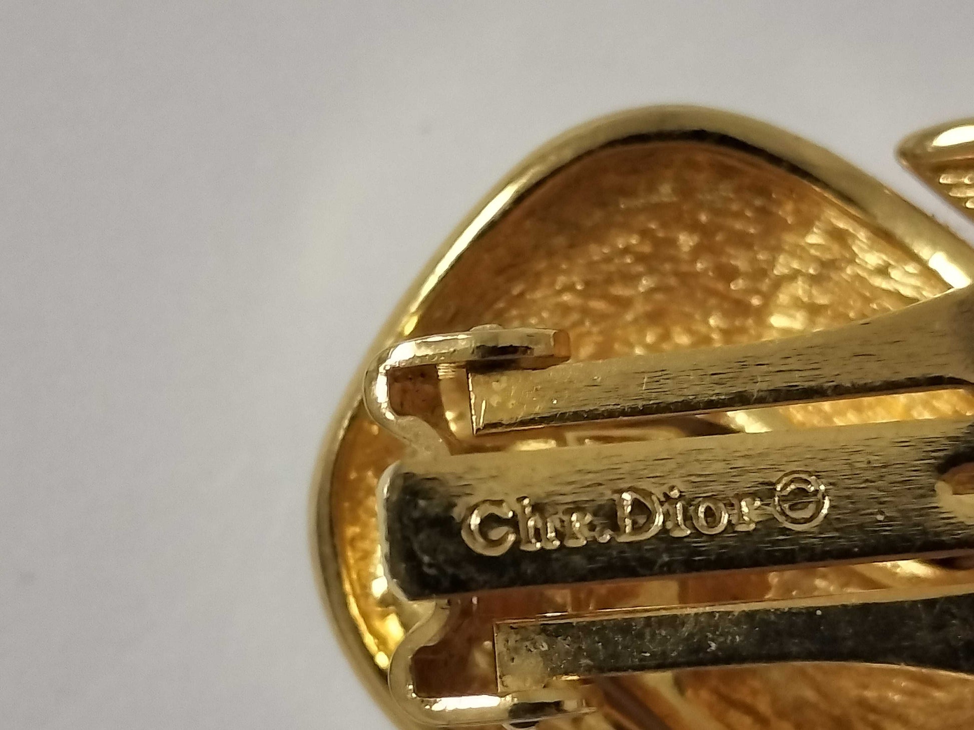 Dior Logo Gold Heart Earrings