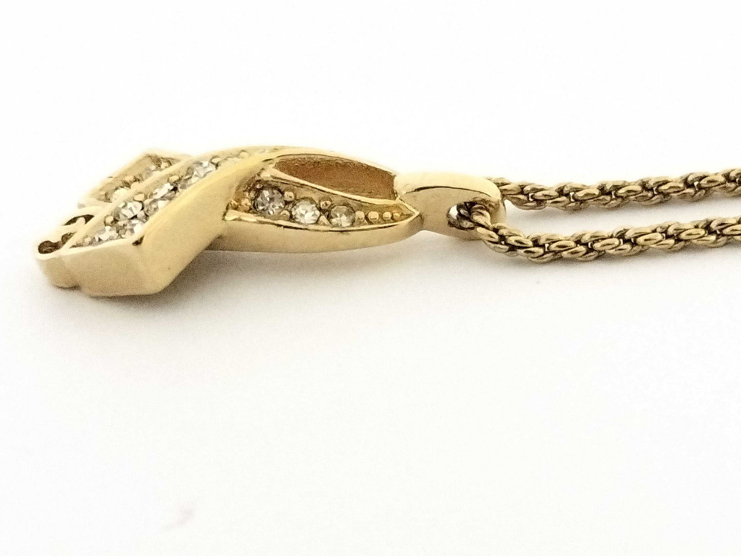 Dior DIOR Dior Necklace Rhinestone Gold Necklace
