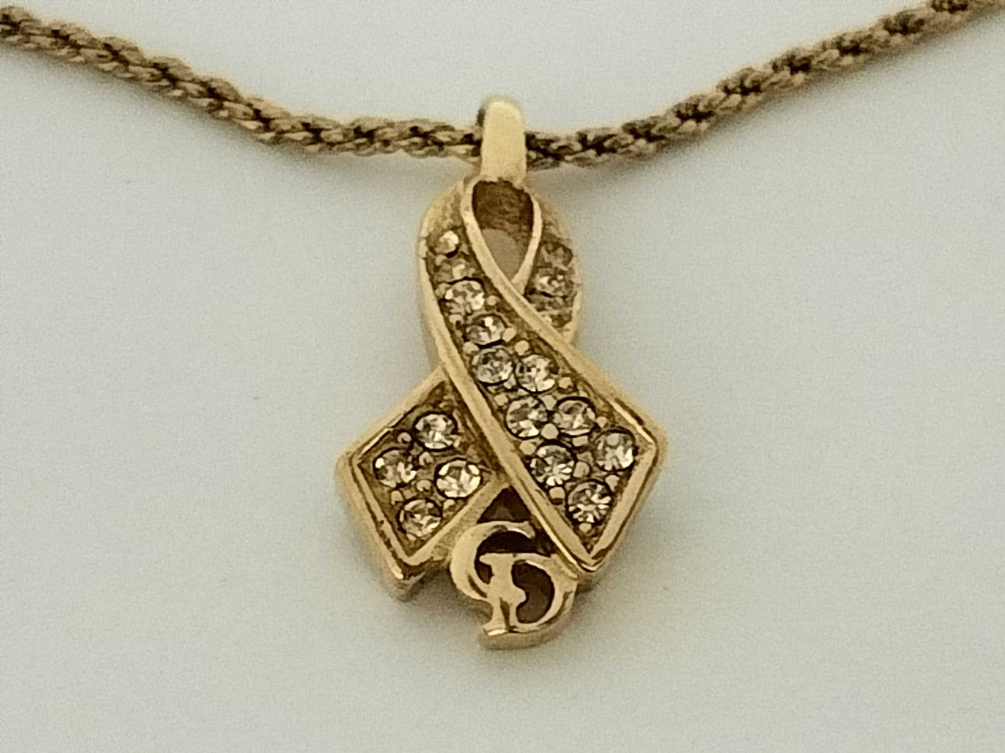 Dior DIOR Dior Necklace Rhinestone Gold Necklace