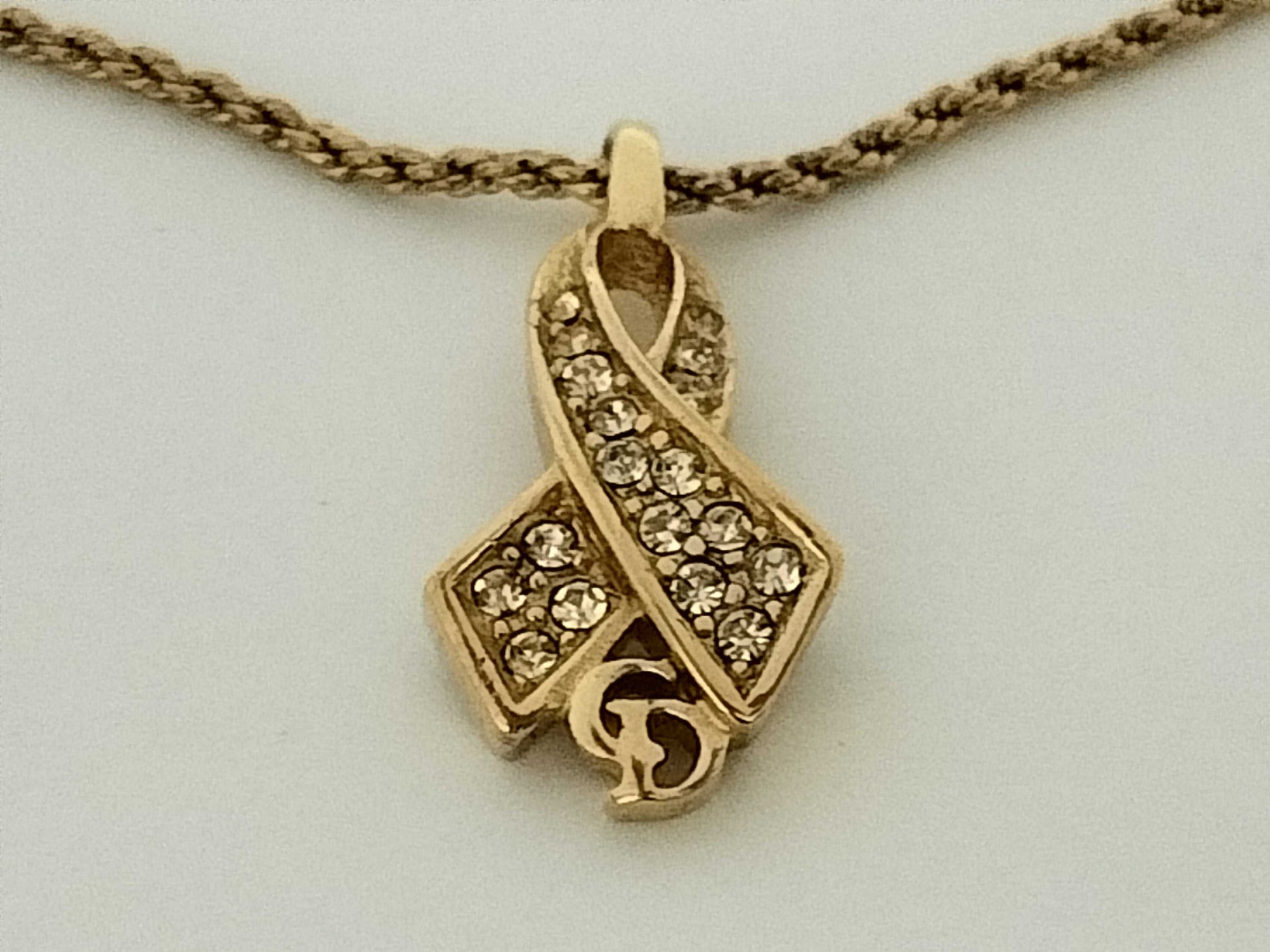 Dior DIOR Dior Necklace Rhinestone Gold Necklace