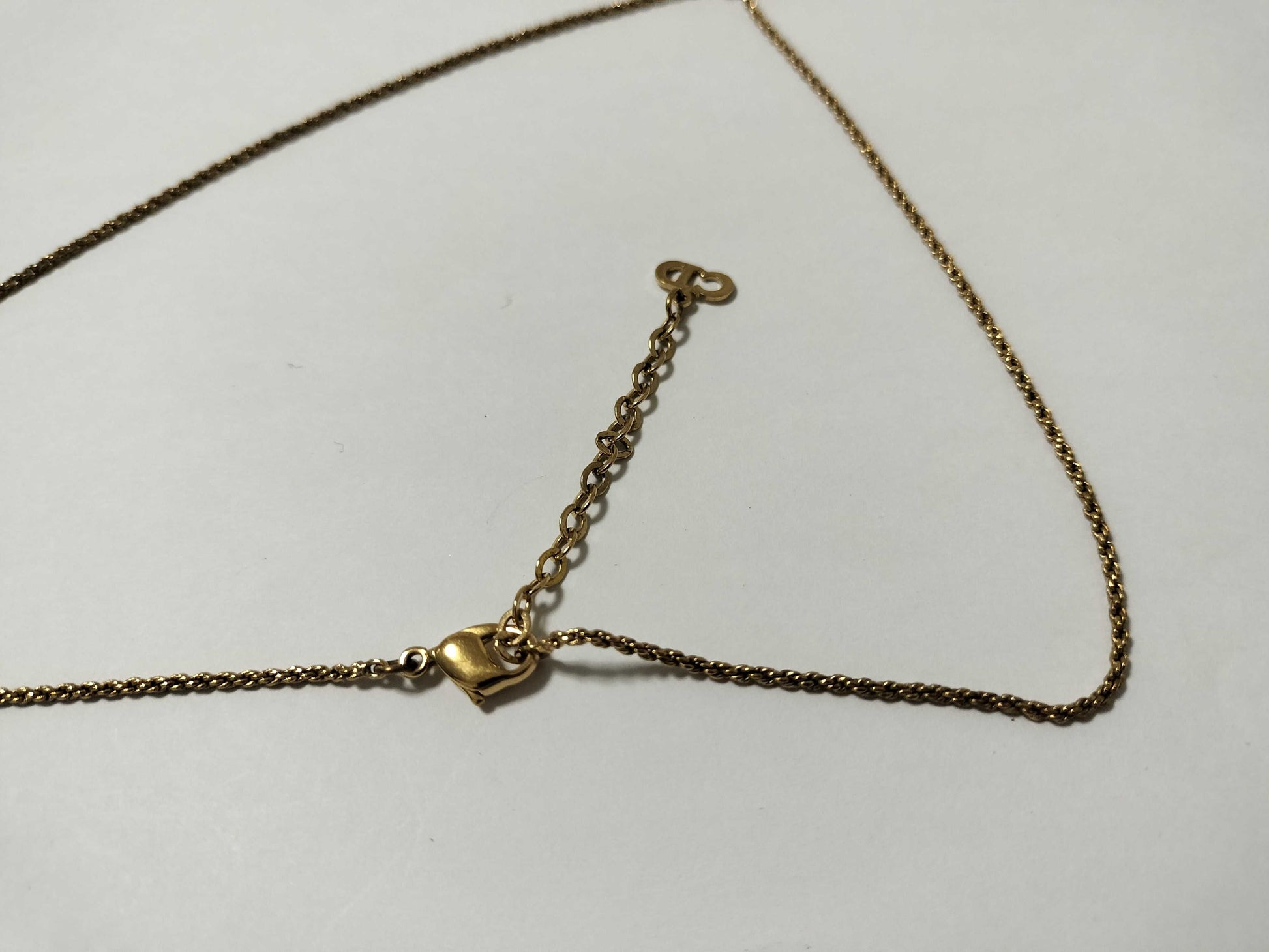 Dior DIOR Dior Necklace Rhinestone Gold Necklace