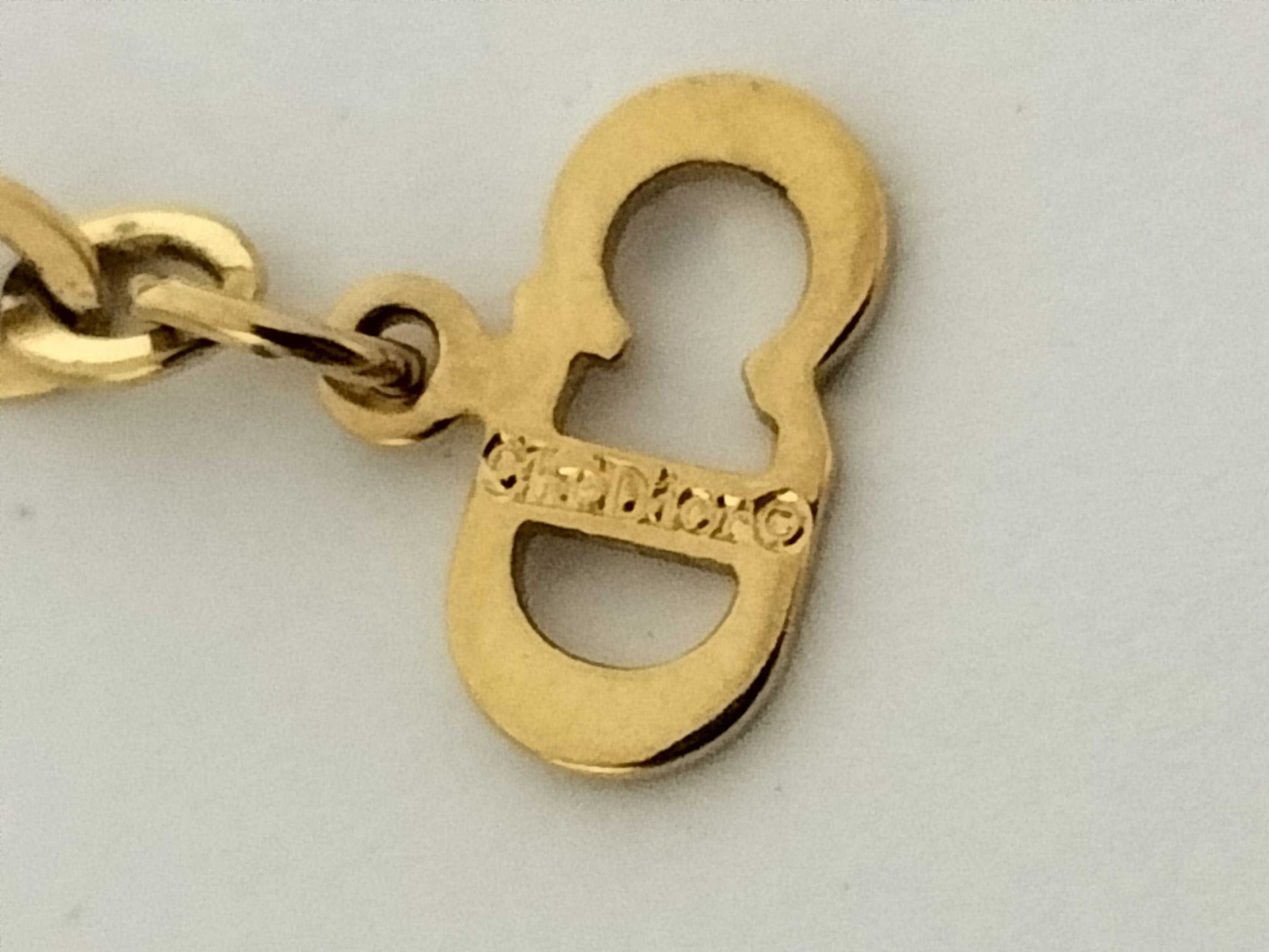 Dior DIOR Dior Necklace Rhinestone Gold Necklace